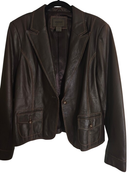 JohnPaulRichard Jackets & Blazers - Vintage John paul Richard Genuine Leather Women's Blazer Jacket Deep Brown
